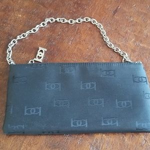Bebe Black Signature Purse With Chain Strap